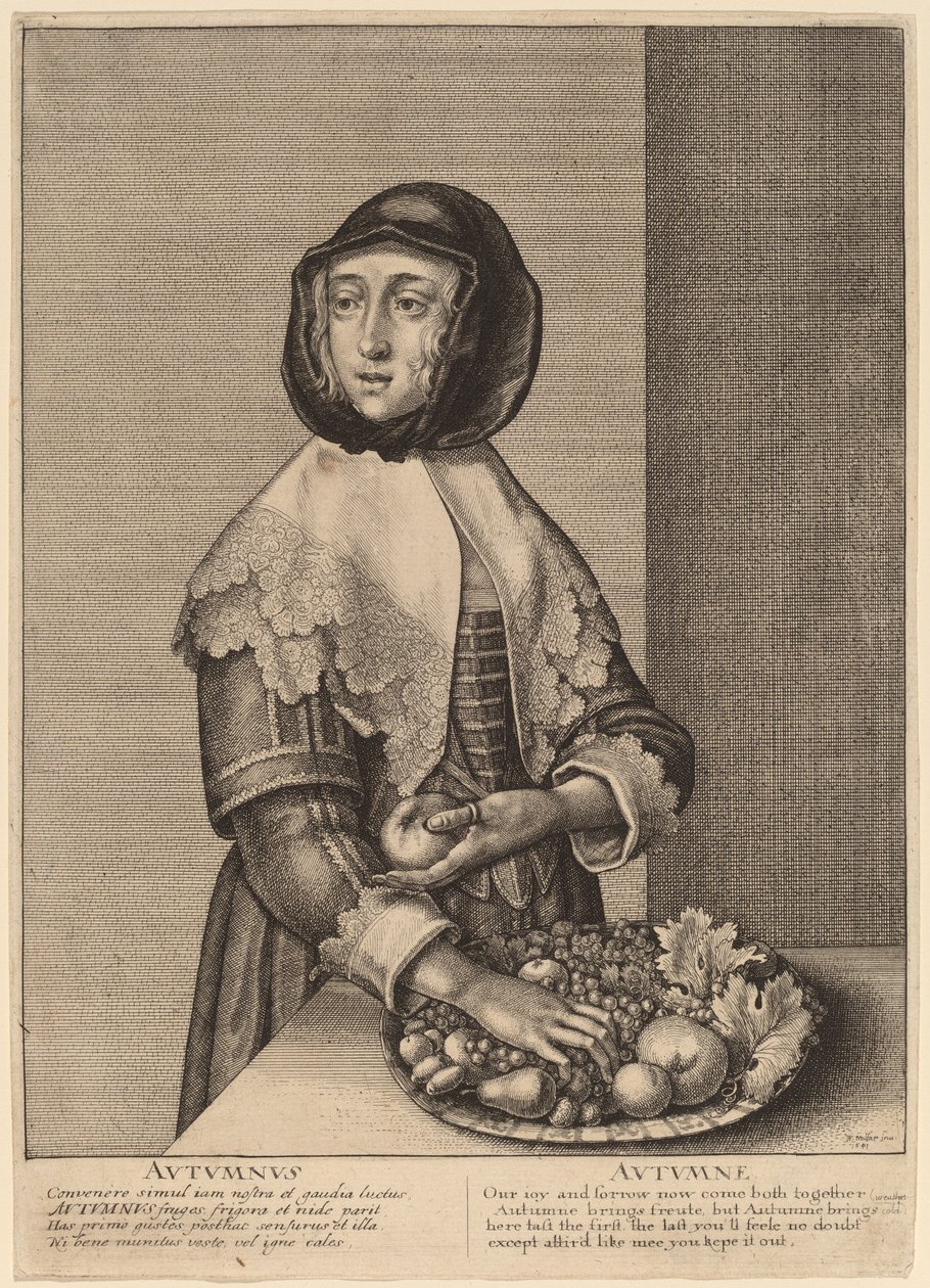Herfst door Wenceslaus Hollar