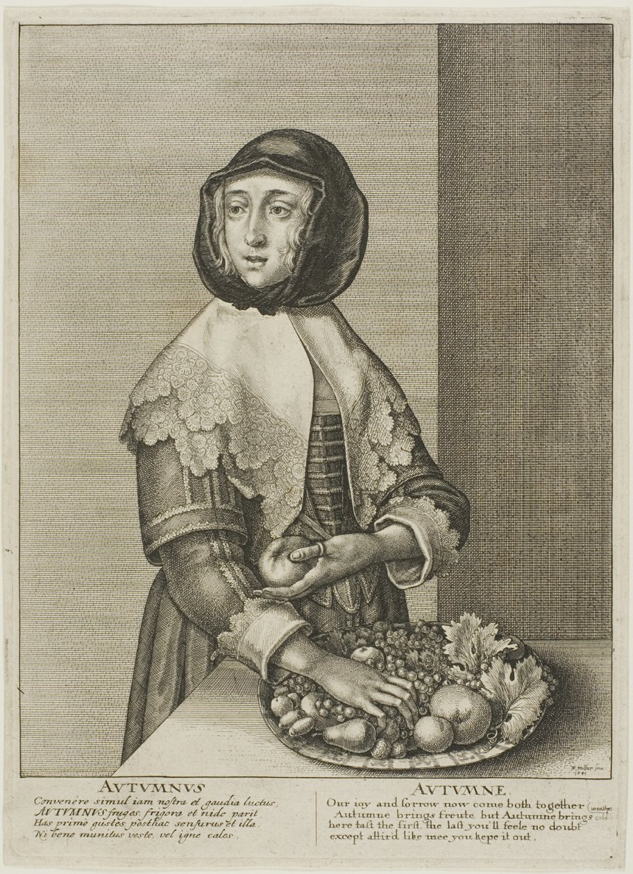 Herfst door Wenceslaus Hollar