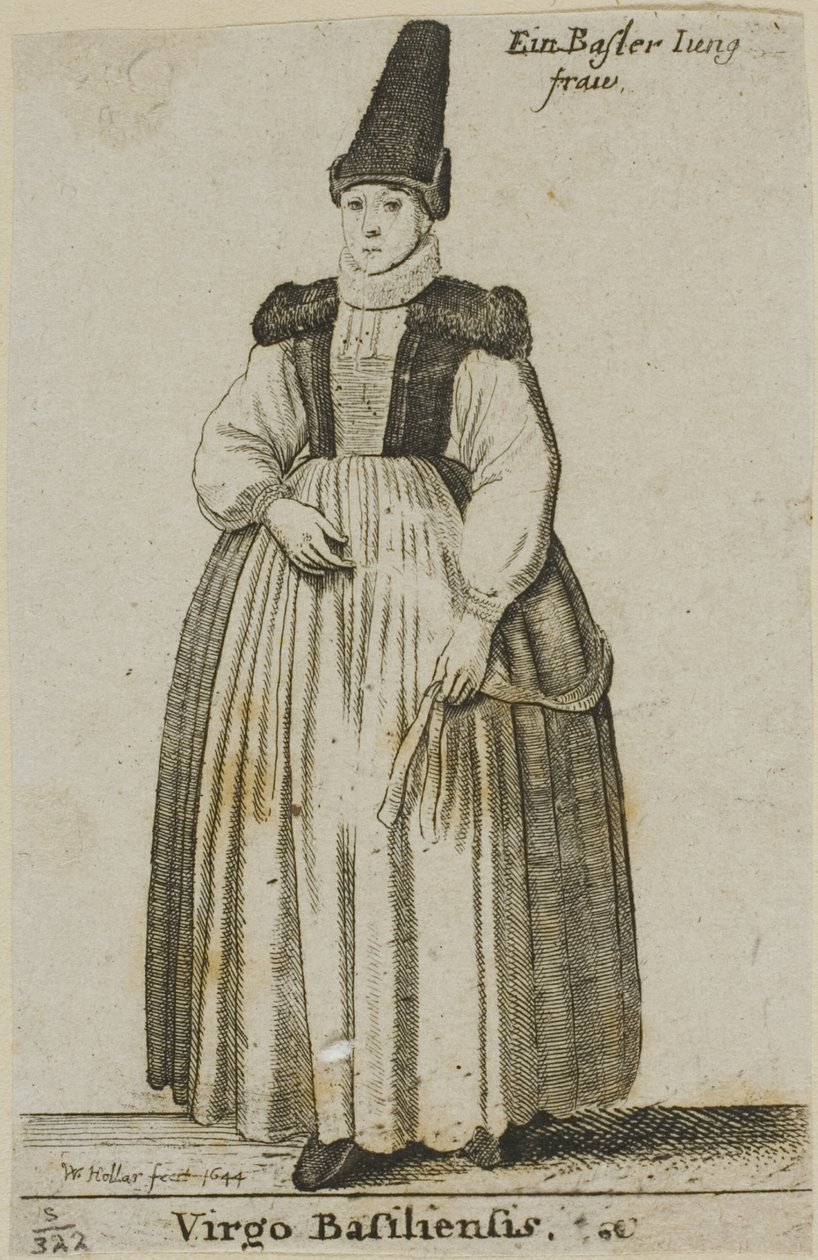 Vrouw uit Basel door Wenceslaus Hollar