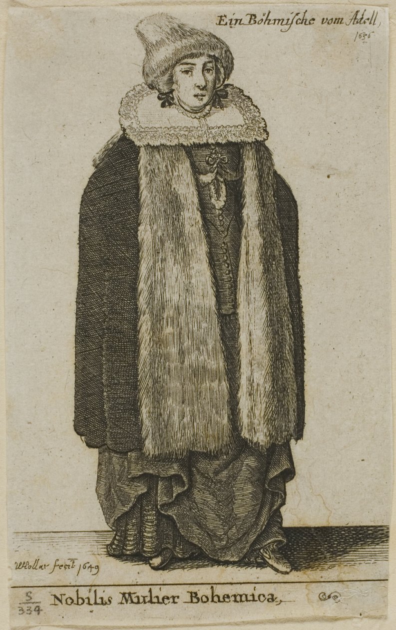 Boheemse Edelvrouw door Wenceslaus Hollar