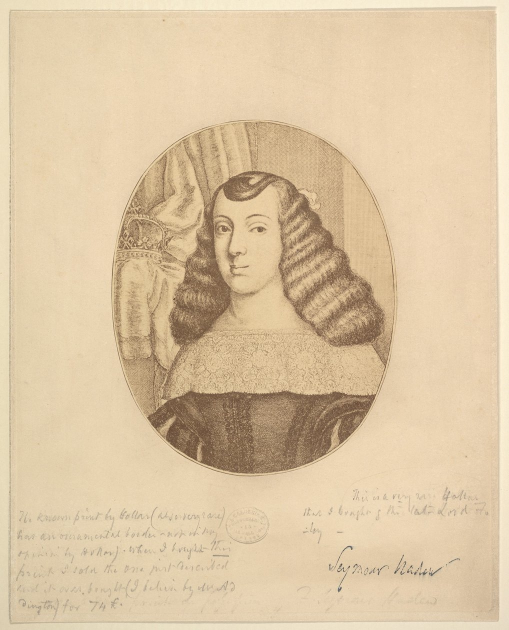Catherine, prinses van Portugal, 1661 door Wenceslaus Hollar