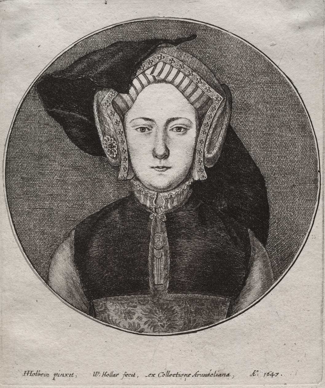 Catherine van Aragon door Wenceslaus Hollar