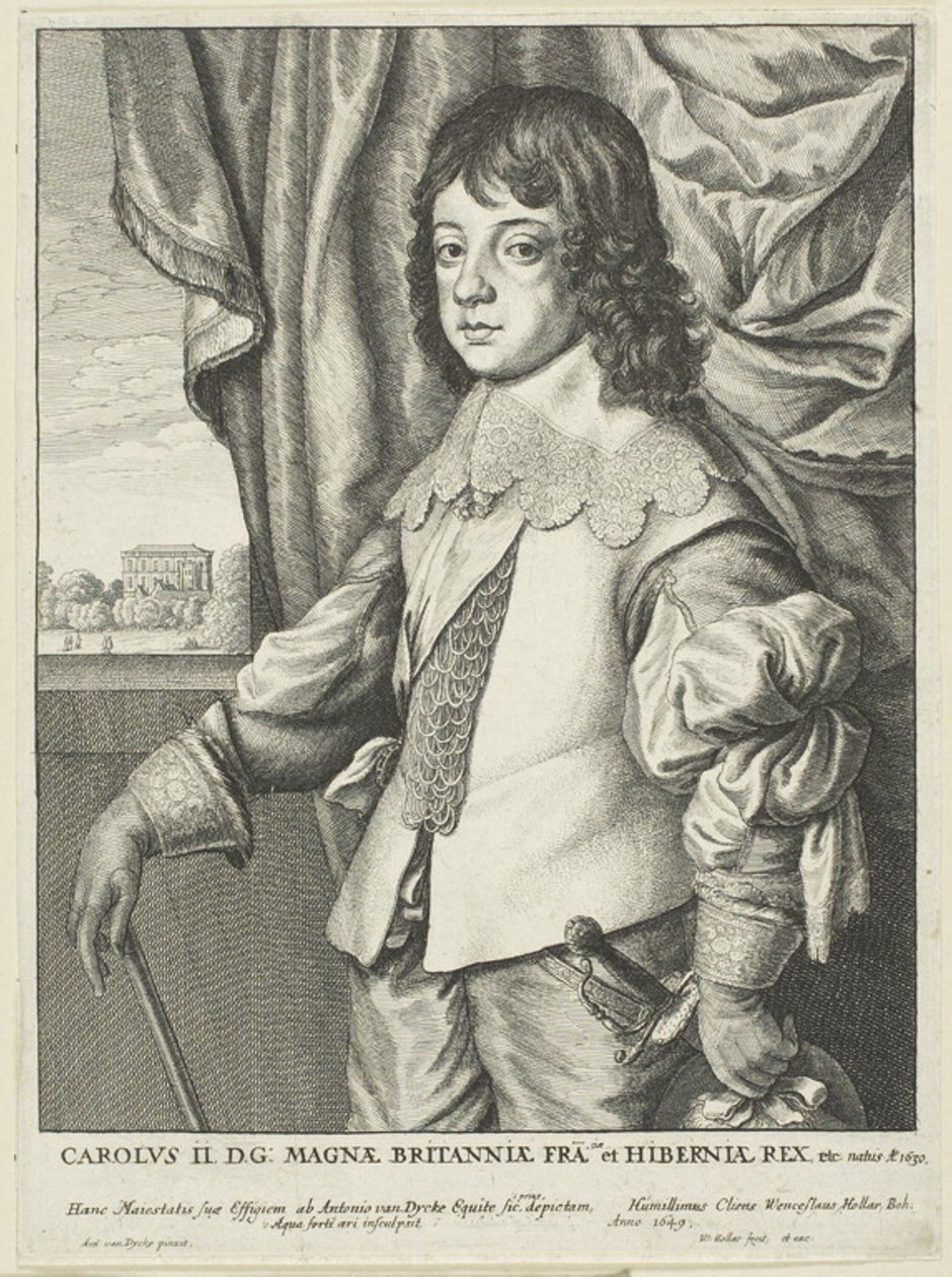 Karel II door Wenceslaus Hollar