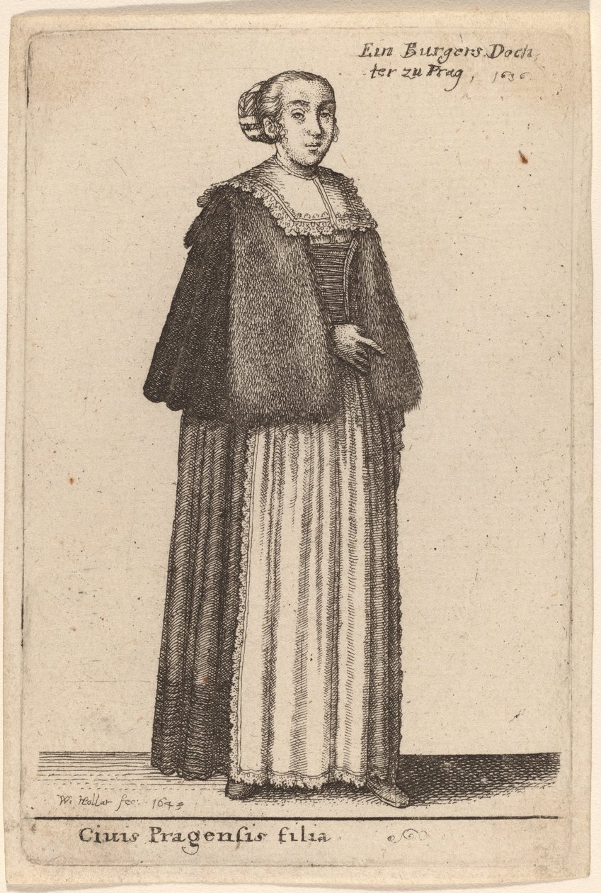 Ciuis Pragensis Filia door Wenceslaus Hollar