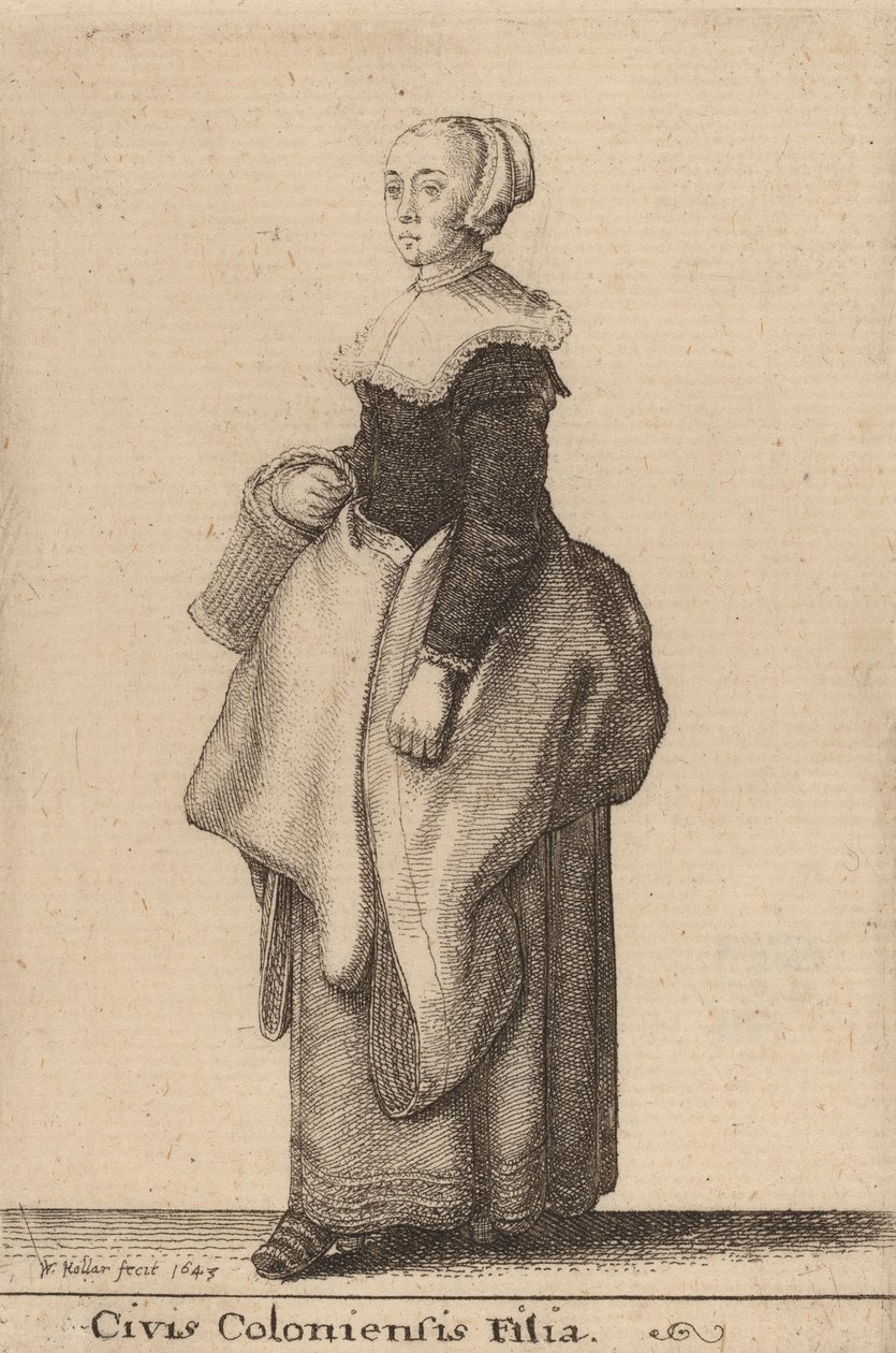 Civis Coloniensis Filia, 1643 door Wenceslaus Hollar