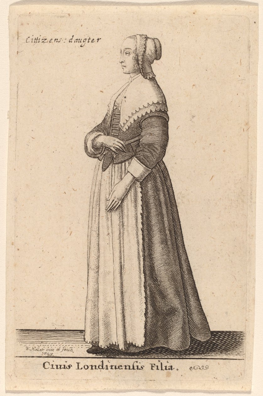 Dochter van een Londense Burger door Wenceslaus Hollar