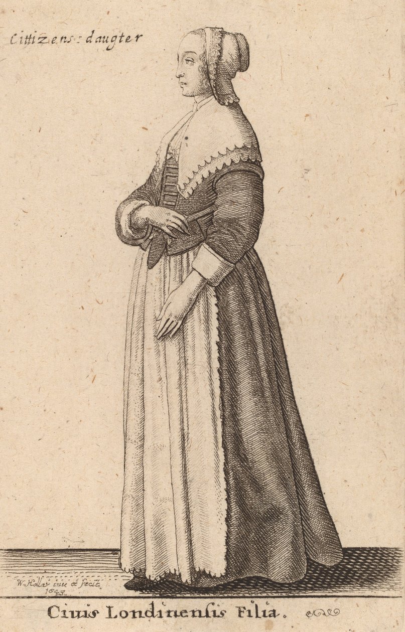 Civis Londinensis Filia, 1643 door Wenceslaus Hollar