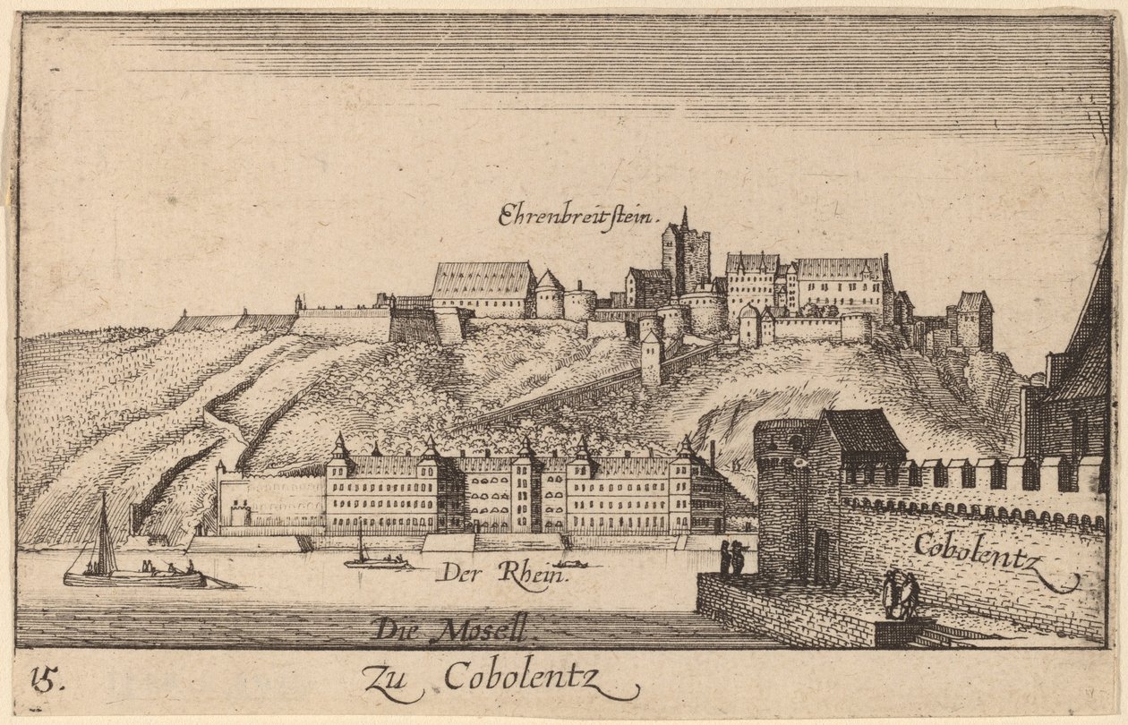 Koblenz door Wenceslaus Hollar