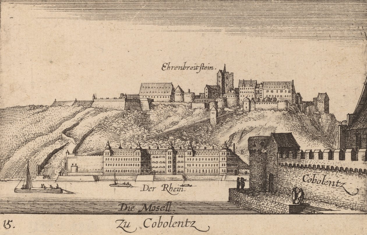 Koblenz, 1635 door Wenceslaus Hollar