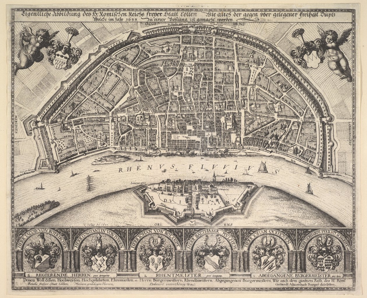 Keulen en Deutz, 1635 door Wenceslaus Hollar