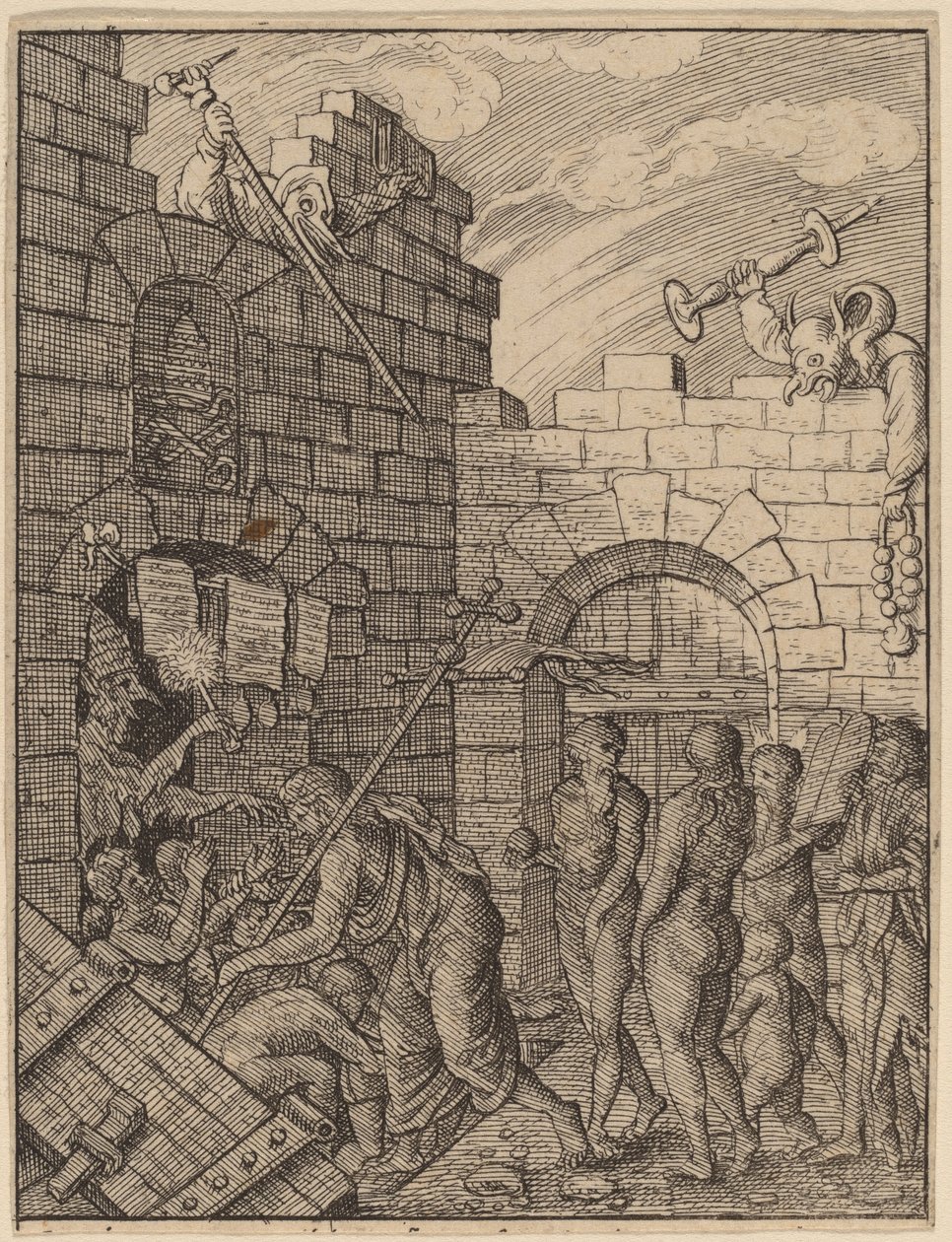 Afdaling naar de Hel door Wenceslaus Hollar