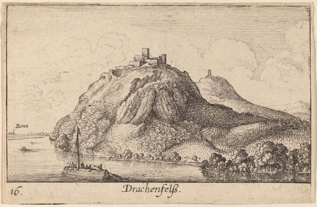 Drachenfels door Wenceslaus Hollar