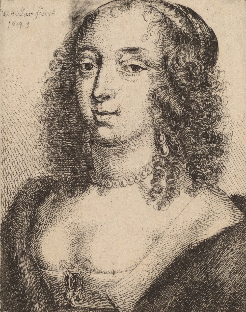 Hertogin van Lennox, 1645 door Wenceslaus Hollar