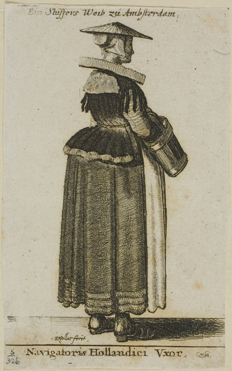Nederlandse zeemansvrouw door Wenceslaus Hollar