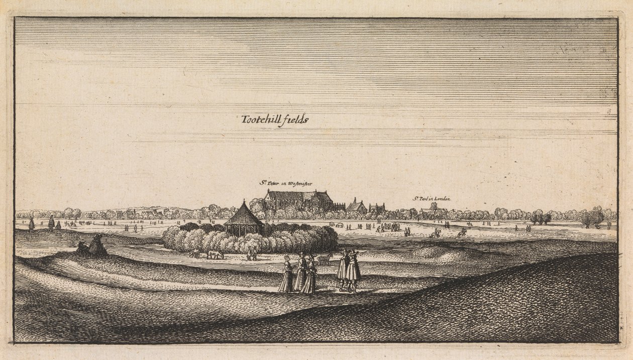 Engelse Uitzichten: Tootehill Fields door Wenceslaus Hollar