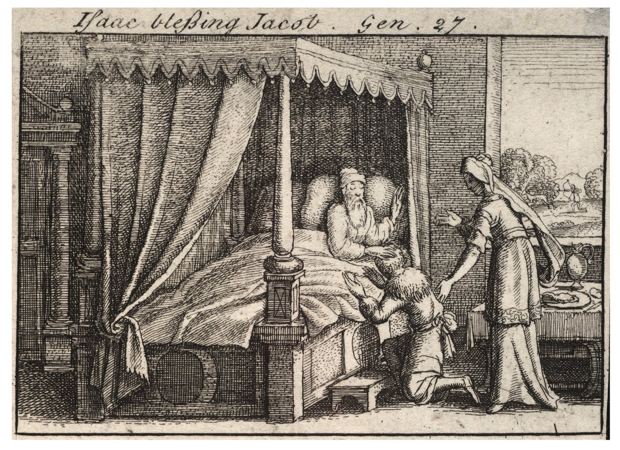 Isaak zegent Jakob door Wenceslaus Hollar