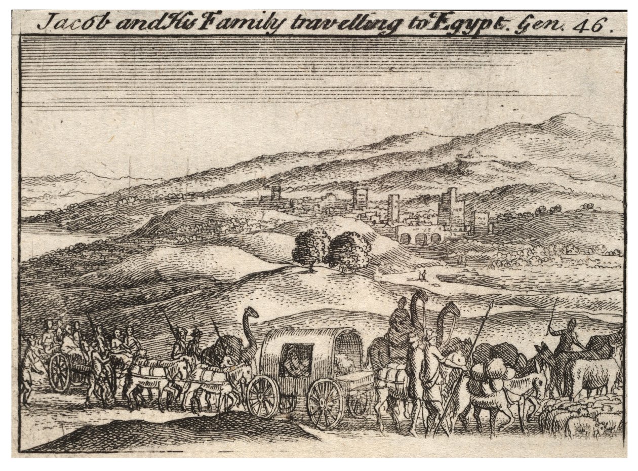 Jakob reist naar Egypte door Wenceslaus Hollar