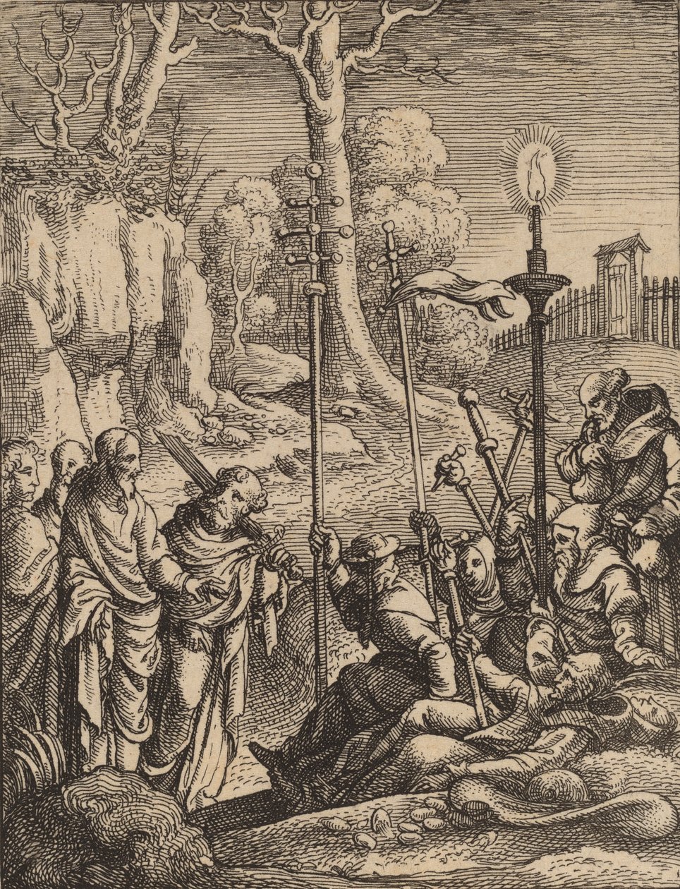 Jezus confronteert zijn tegenstanders door Wenceslaus Hollar