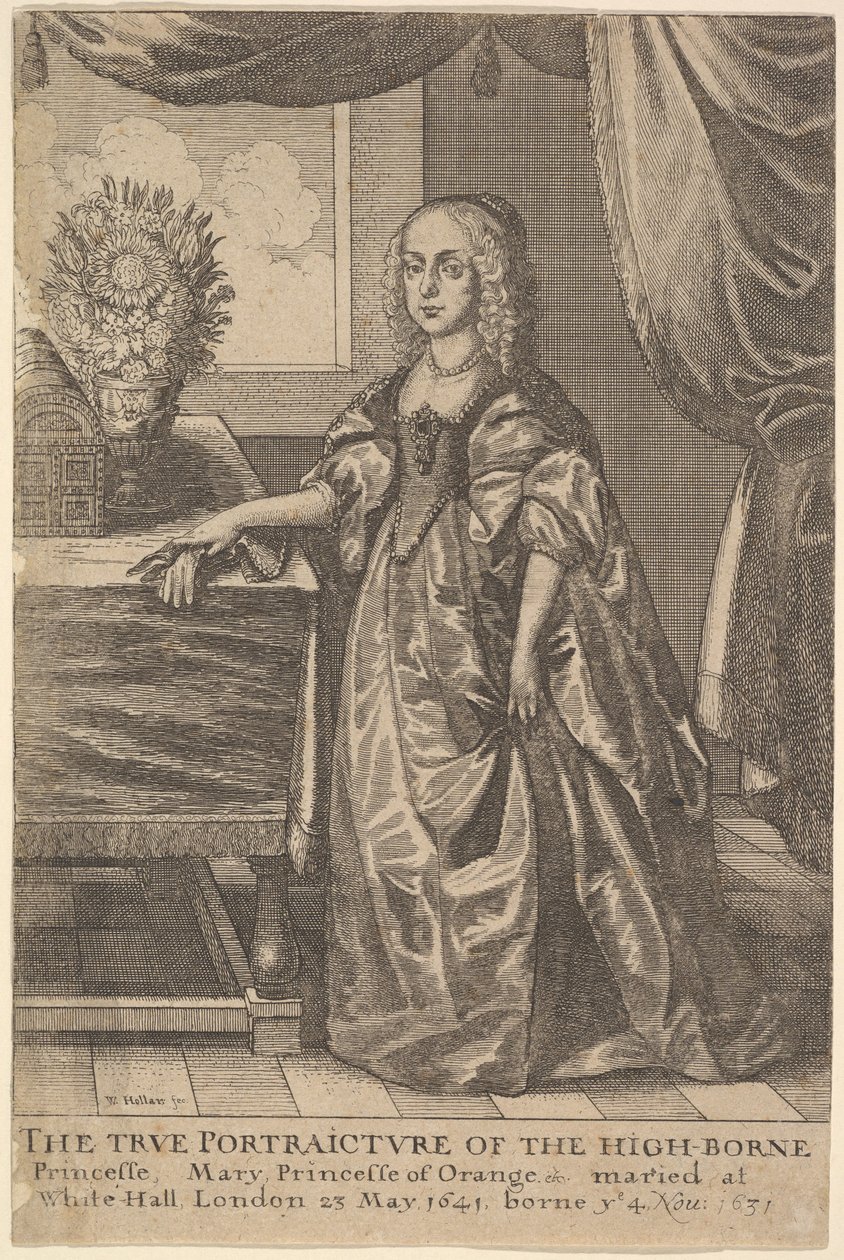 Mary, Prinses van Oranje, 1625-77 door Wenceslaus Hollar