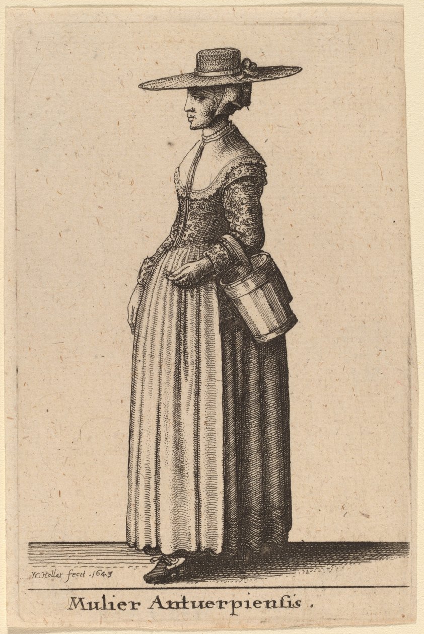 Antwerpse vrouw door Wenceslaus Hollar