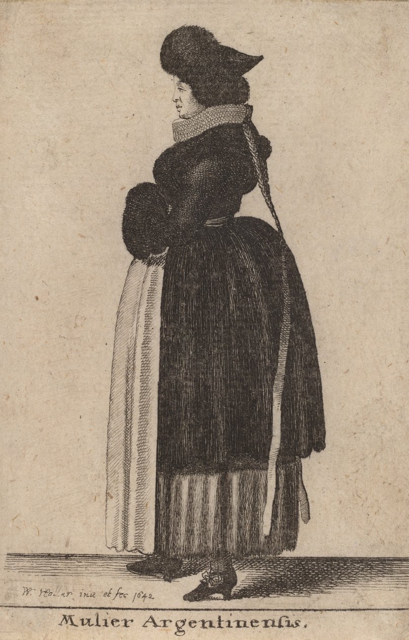 Mulier Argentinensis, 1642 door Wenceslaus Hollar