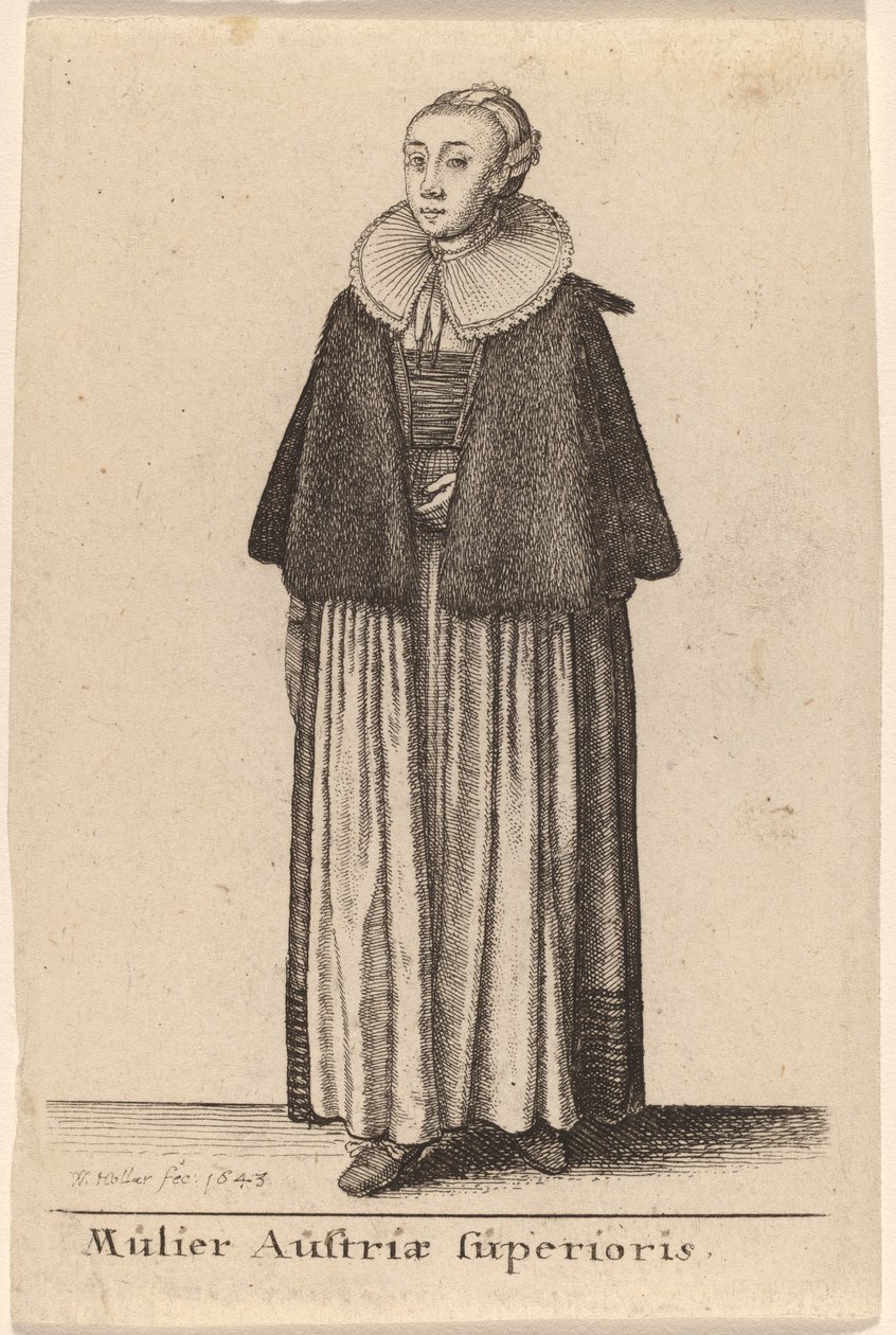 Vrouw uit Opper-Oostenrijk door Wenceslaus Hollar