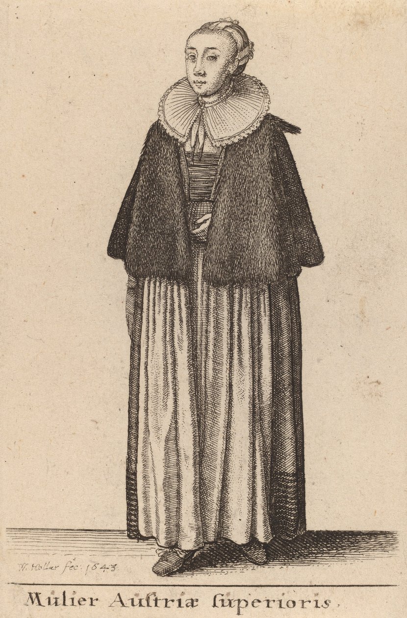 Mulier Austriae Superioris, 1643 door Wenceslaus Hollar