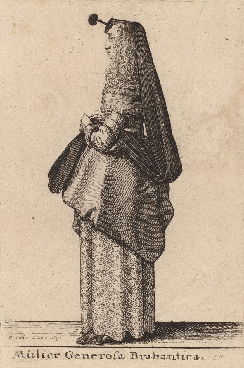 Mulier Generosa Brabantica, 1643 door Wenceslaus Hollar