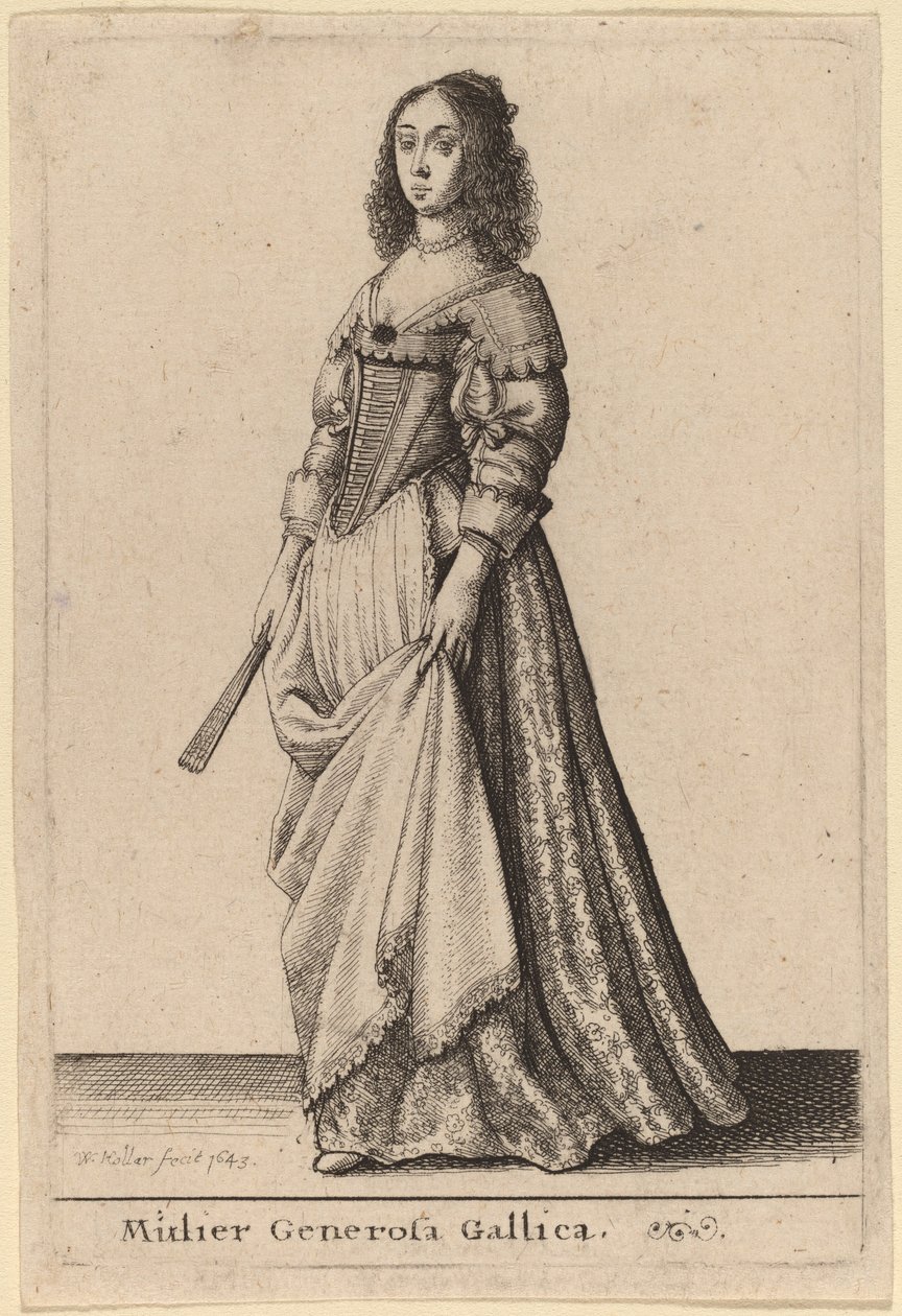 Mulier Generosa Gallica door Wenceslaus Hollar