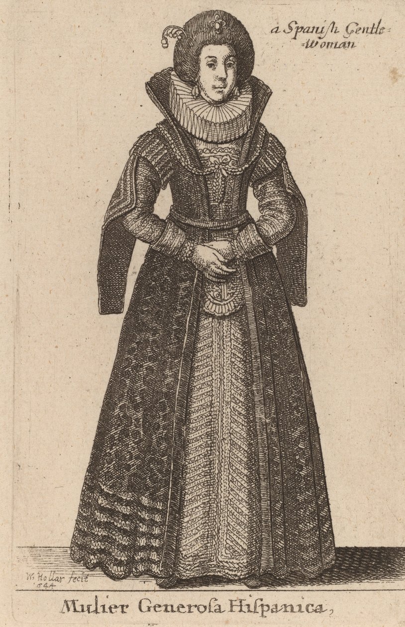 Mulier Generosa Hispanica, 1644 door Wenceslaus Hollar