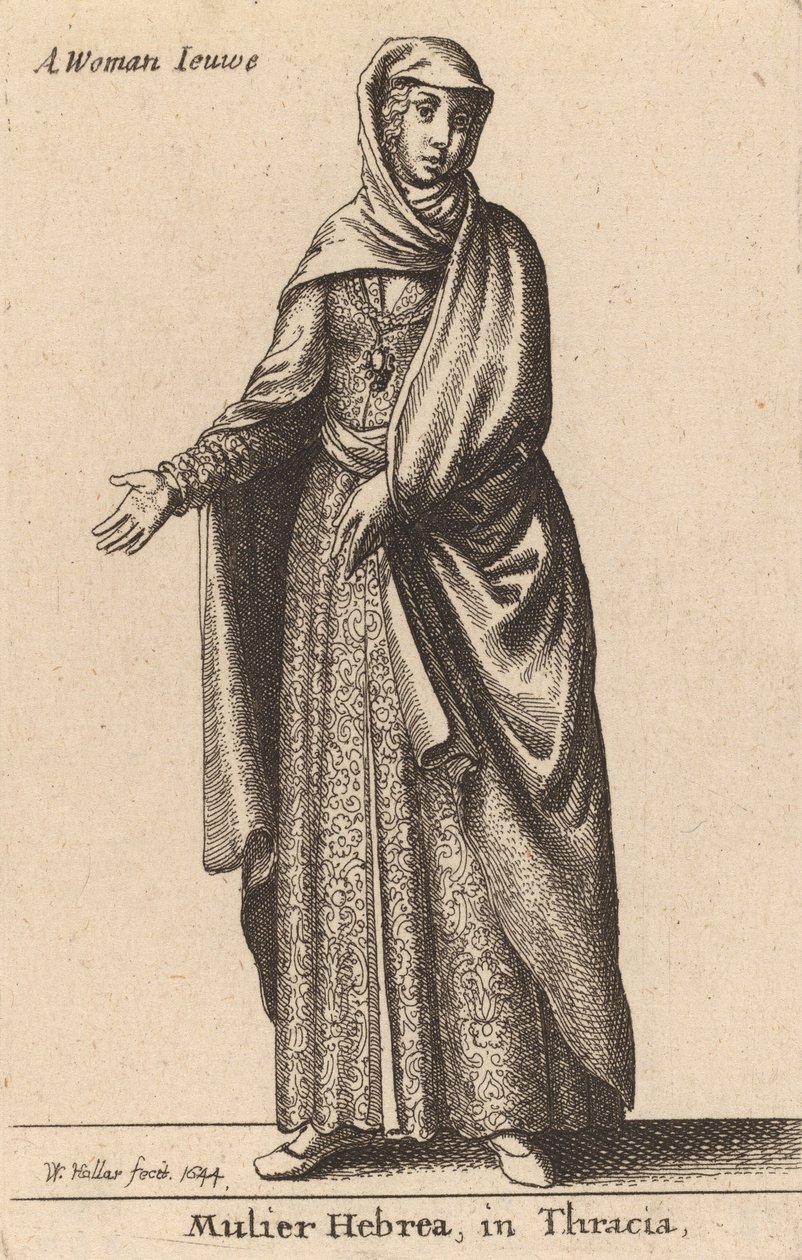 Mulier Hebrea in Tracia, 1644 door Wenceslaus Hollar