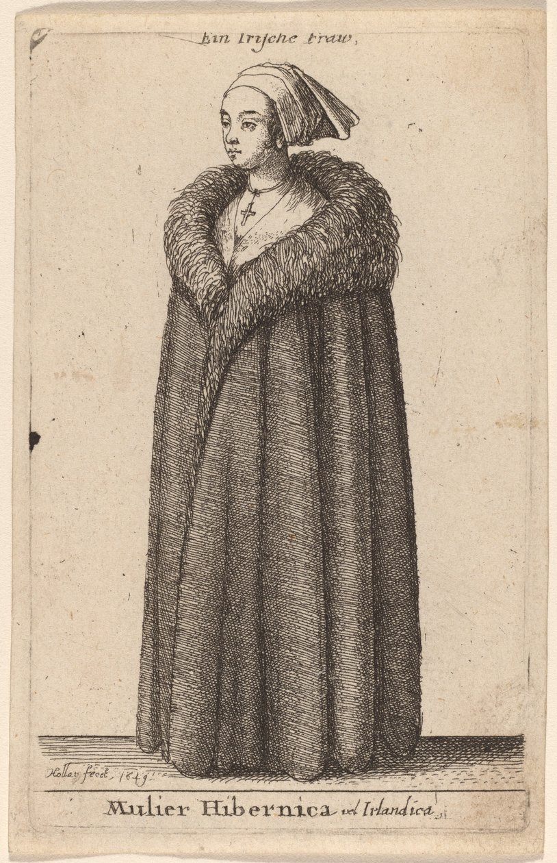 Ierse of Ierse Vrouw door Wenceslaus Hollar