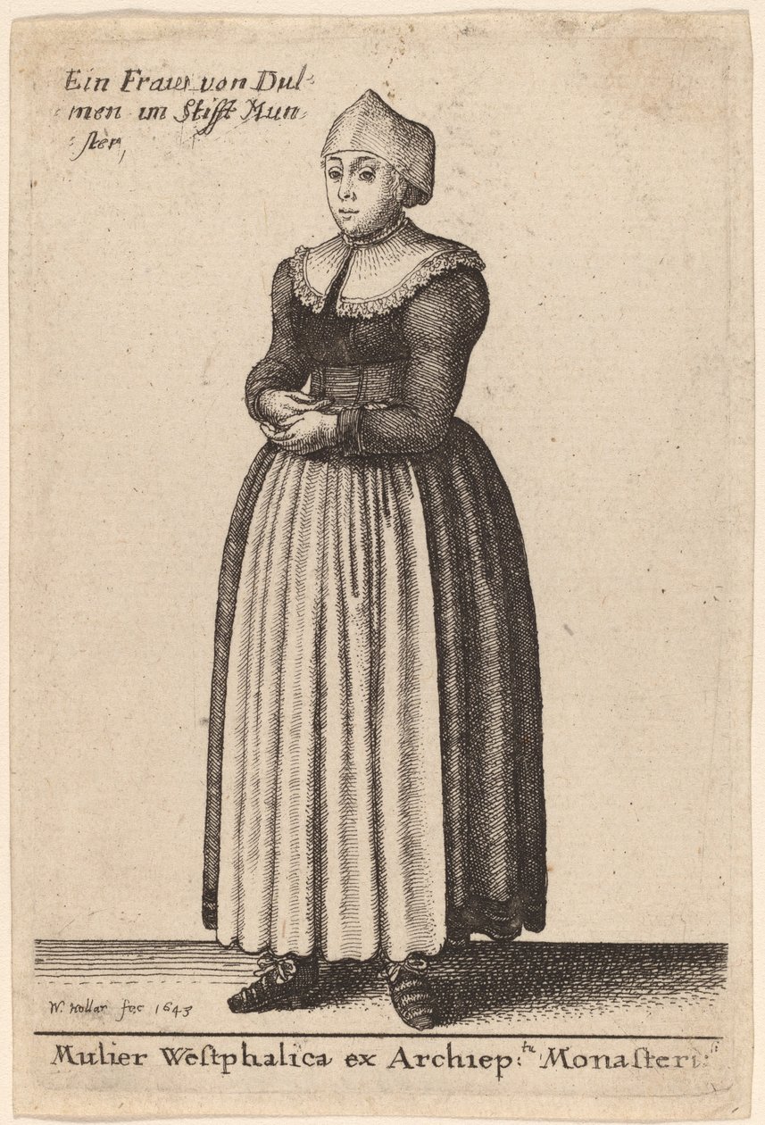 Westfaalse vrouw uit het aartsbisdom Münster door Wenceslaus Hollar