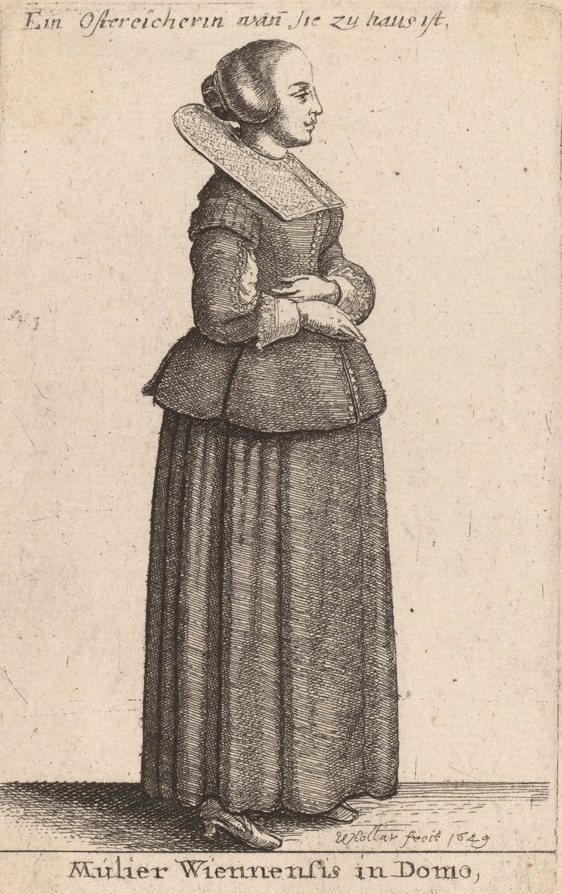 Mulier Wiennensis in Domo door Wenceslaus Hollar