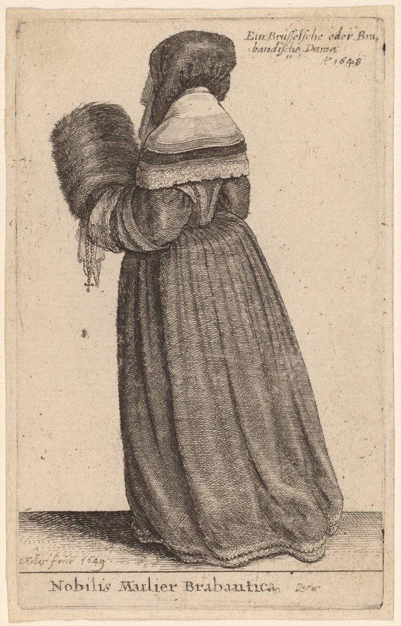 Adellijke vrouw uit Brabant door Wenceslaus Hollar