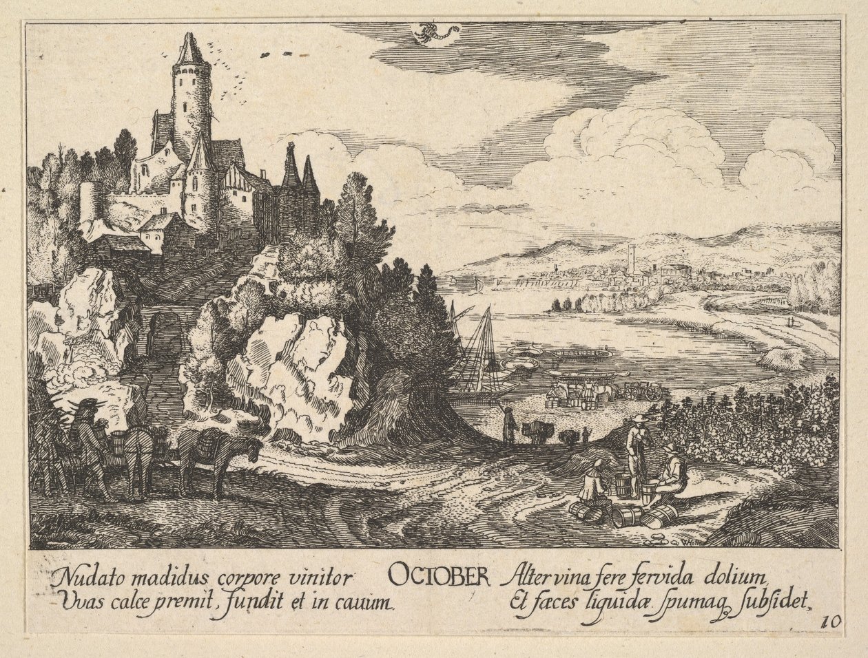 Oktober, 1628-29 door Wenceslaus Hollar