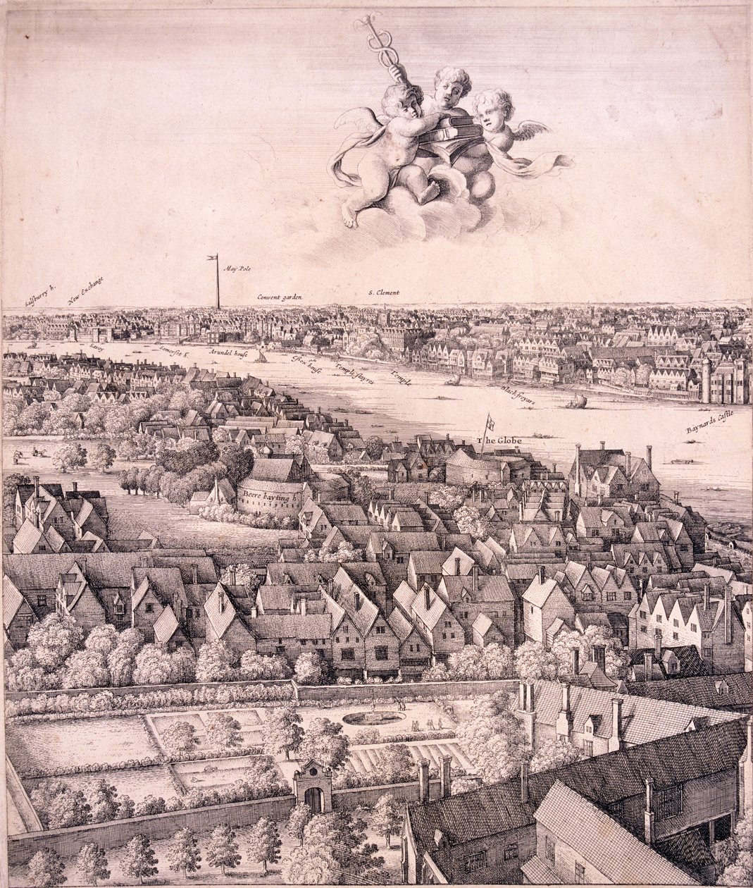 Panoramisch uitzicht op Londen door Wenceslaus Hollar