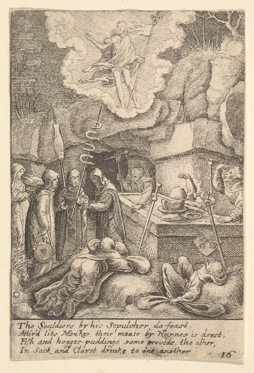 Opstanding, 1625-77 door Wenceslaus Hollar