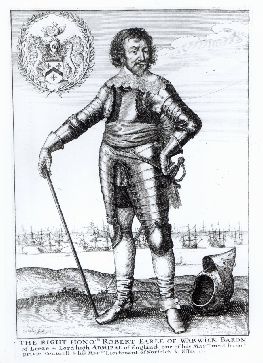 Robert Rich, 2e Graaf van Warwick door Wenceslaus Hollar