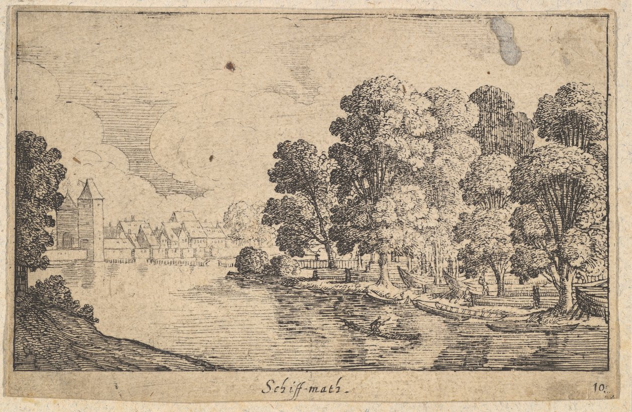 Schip-math door Wenceslaus Hollar