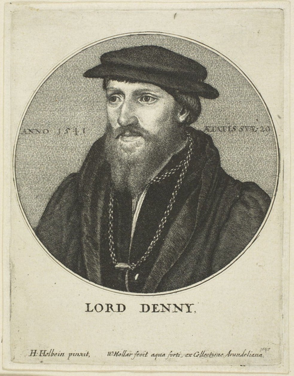 Sir Anthony Denny door Wenceslaus Hollar