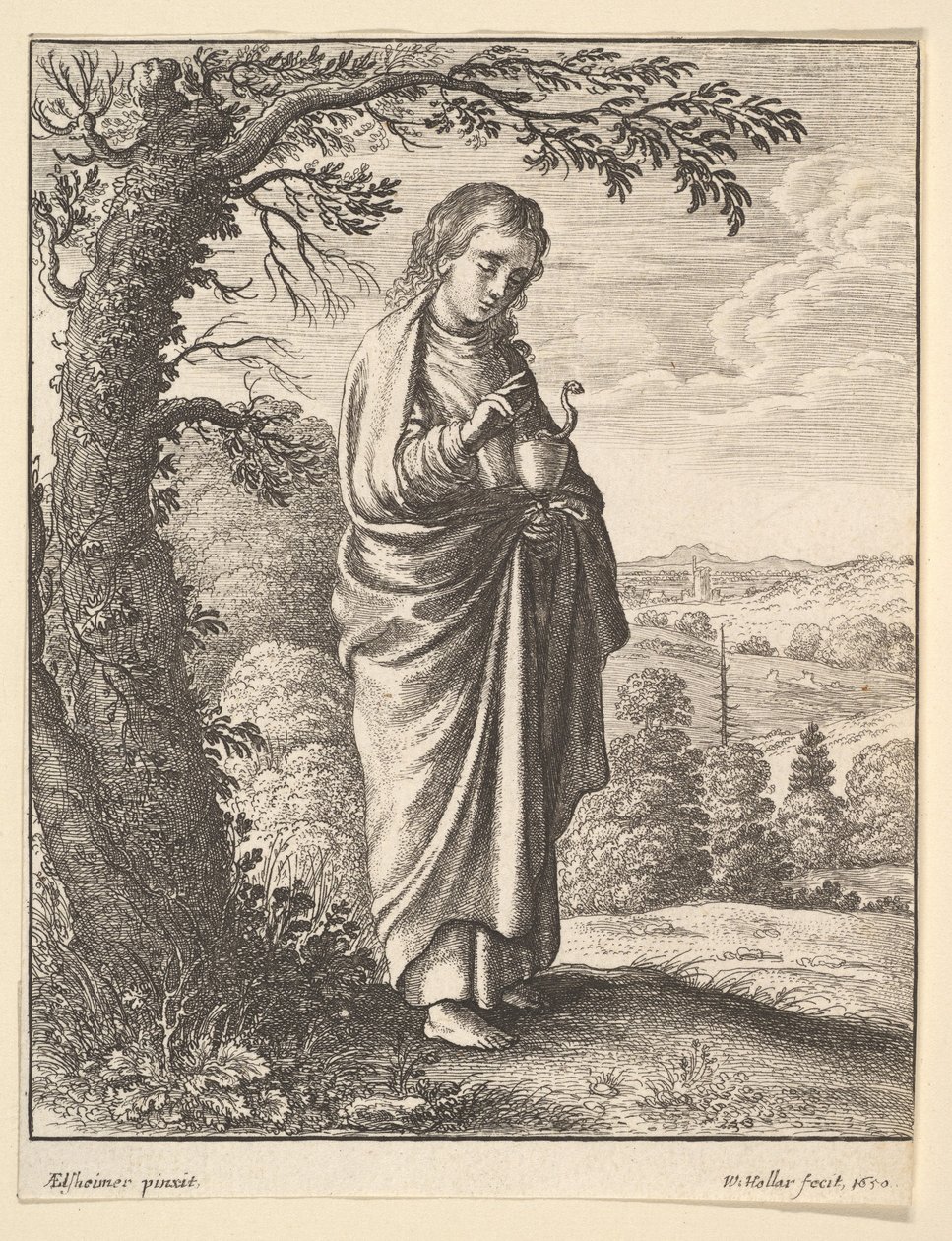 Sint Johannes de Evangelist, 1650 door Wenceslaus Hollar