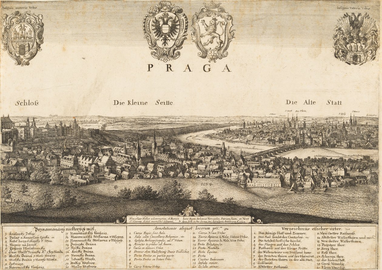 Groot uitzicht op Praag door Wenceslaus Hollar
