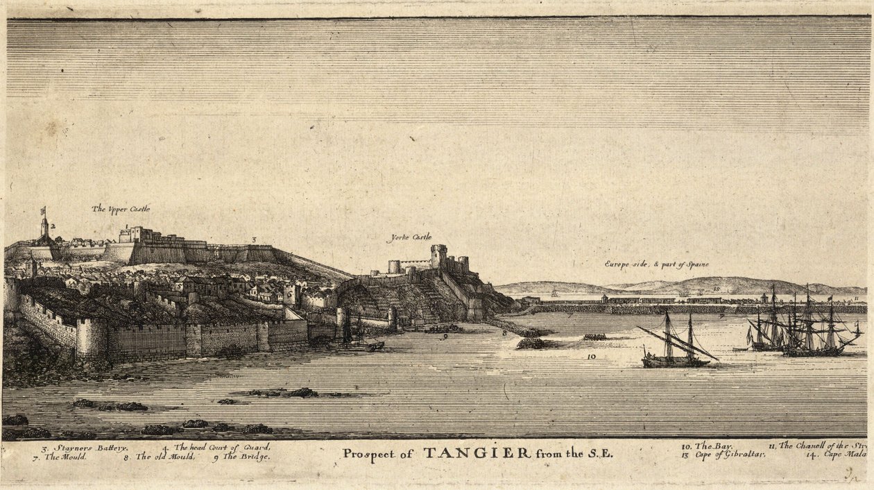 Tanger vanuit het Z.O. door Wenceslaus Hollar