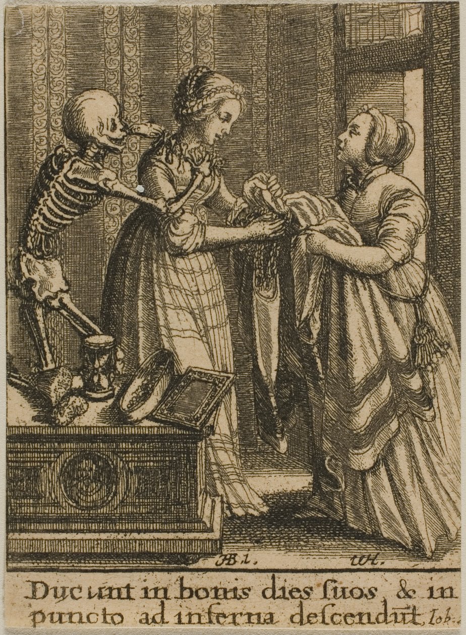 De bruid en de dood door Wenceslaus Hollar