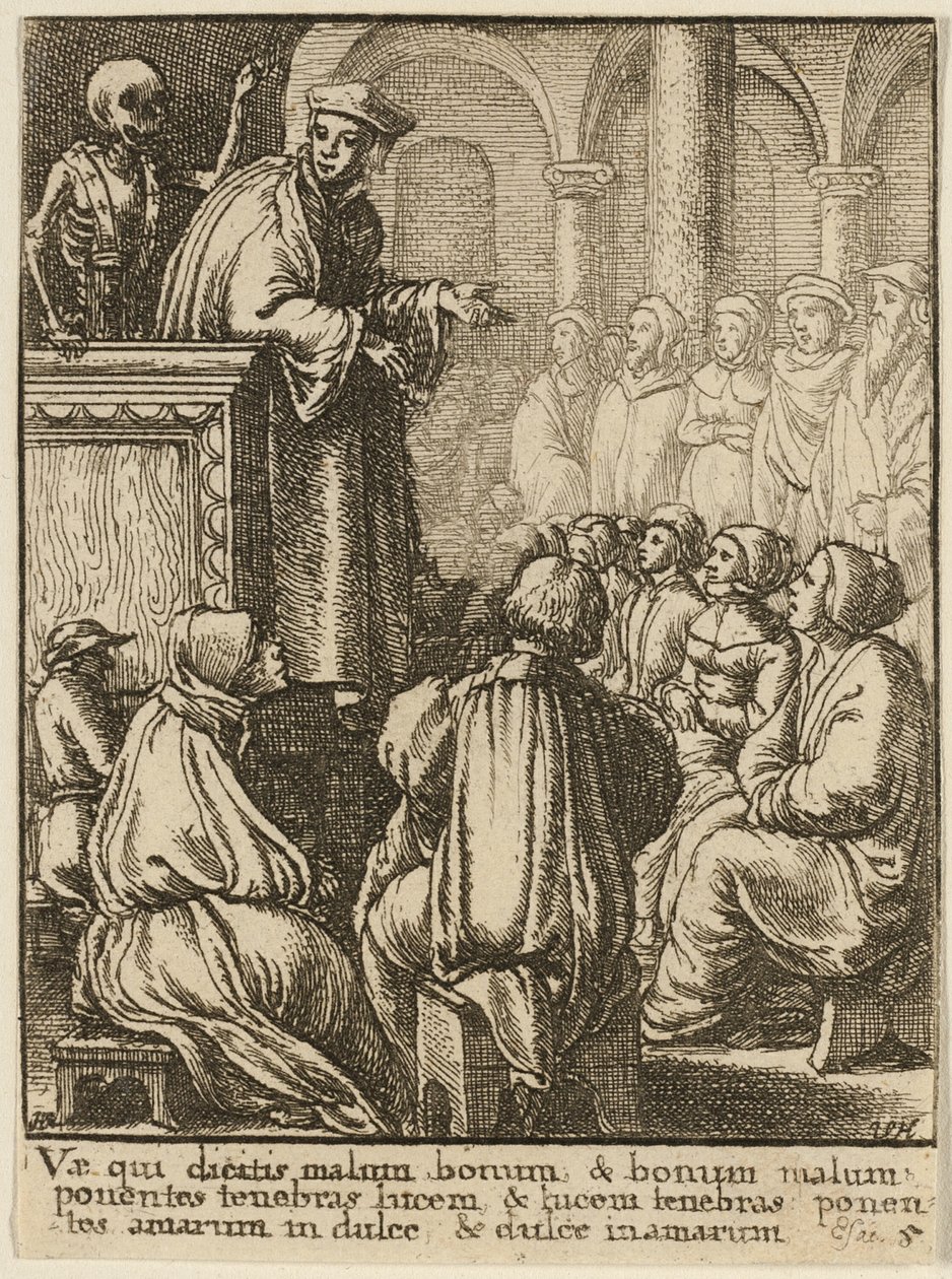 De prediker en de dood door Wenceslaus Hollar
