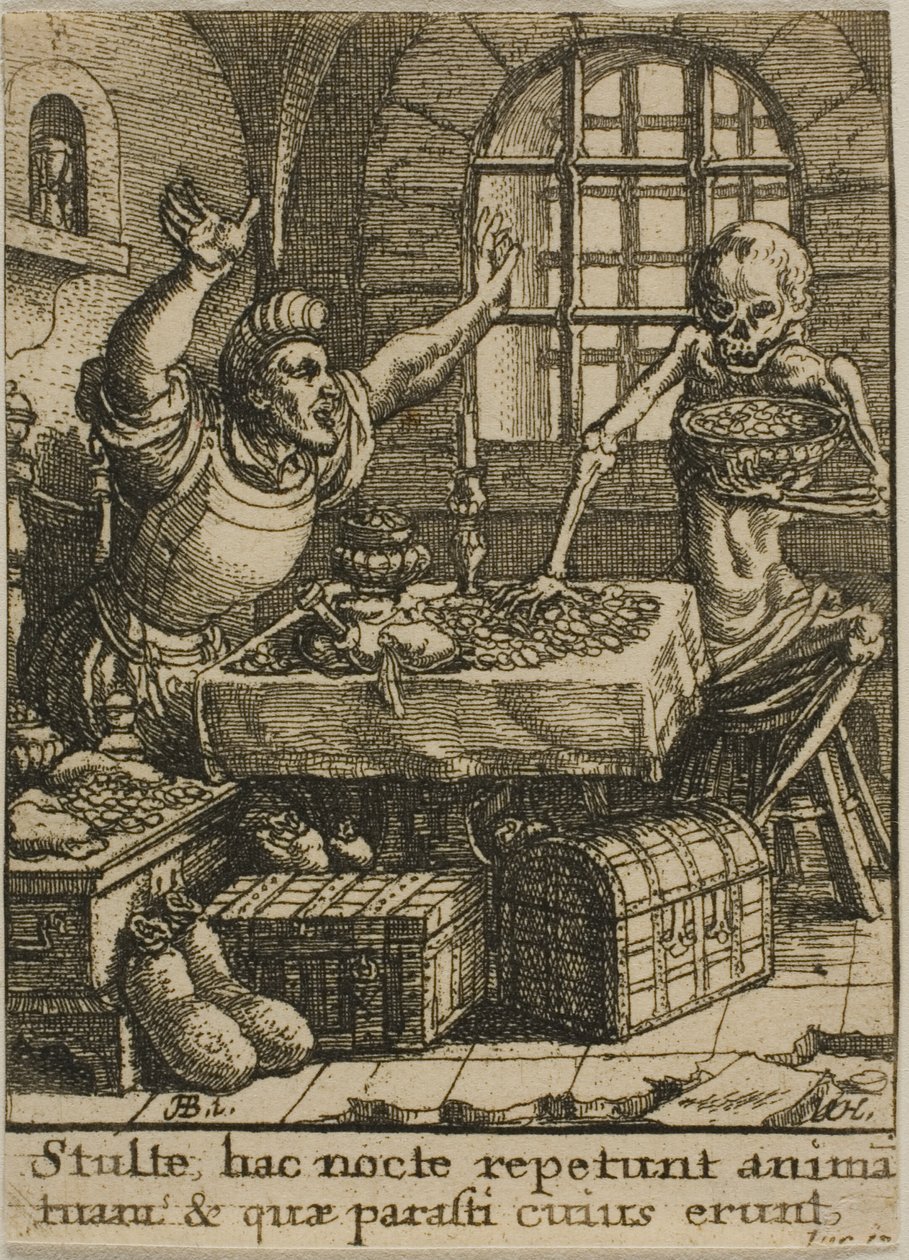 De rijke man en de dood door Wenceslaus Hollar