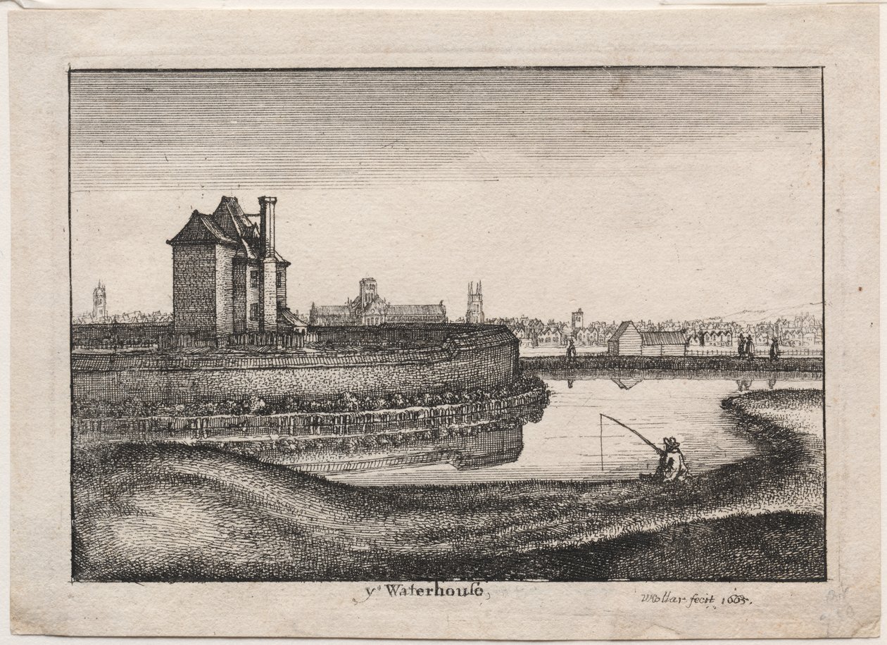Het Waterhuis door Wenceslaus Hollar