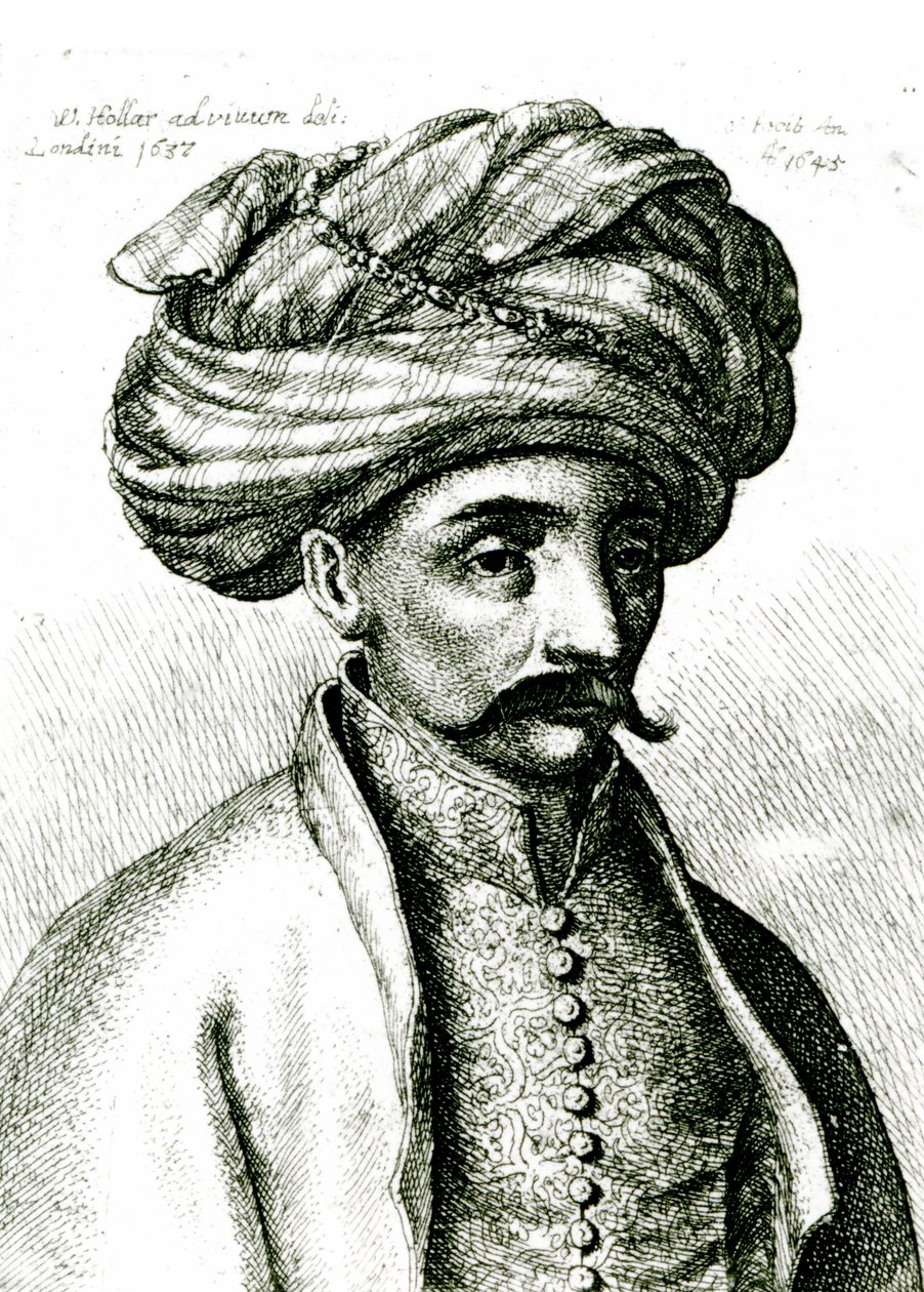 Turkse kop, 1645 door Wenceslaus Hollar