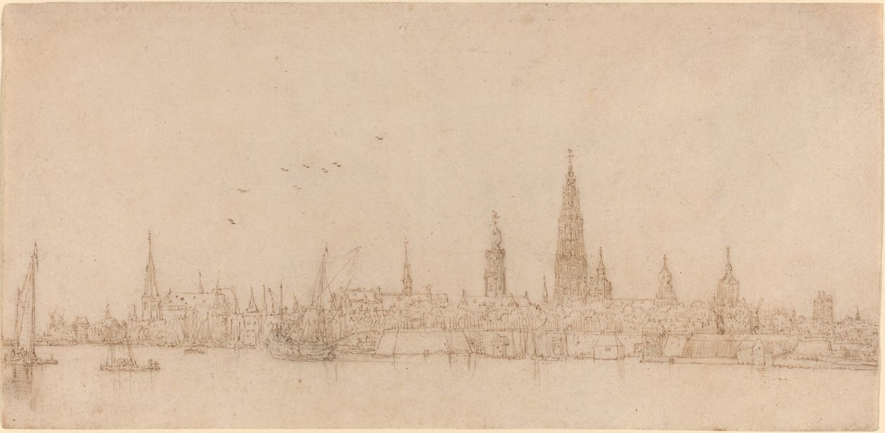 Zicht op Antwerpen door Wenceslaus Hollar